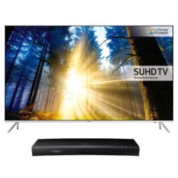 Samsung UE55KS7000 Silver - 55inch 4K Ultra HD TV with Quantum Dot Colour Samsung UBDK8500 Black - Smart 4K Blu-Ray Player with Built-in WiFi
